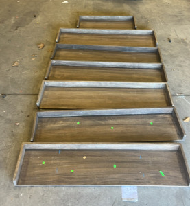 (6) 47&rdquo;x12&rdquo; (1) 30&rdquo;x12&rdquo; wooden Shelves