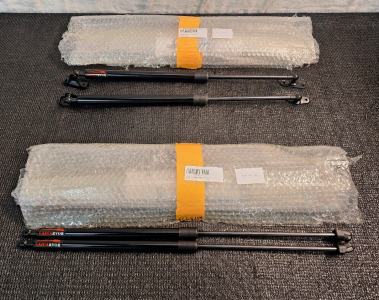 (2) 2-Piece Hood/Trunk Support Shock Sets, (1) Set 22"L, (1) Set 21"L