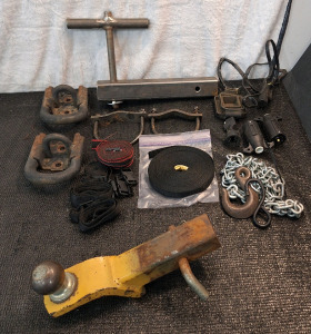 (1) 2" Receiver Hitch W/2" Ball, Assorted Tie Down Straping & More