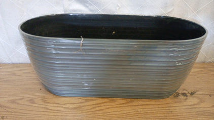 6) Medium Railing Planter Pots- Grey 24x12