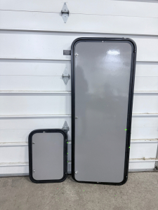 (2) RV baggage or compartment doors 62&rdquo;x24&rdquo; & 24&rdquo;x16&rdquo;