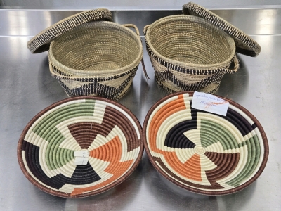 Large Box Full of Hand-Crafted Decor Pieces (Made in Rwanda & Haiti)