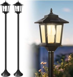 2-Pack 63&rdquo; Solar Outdoor Lamp Poles