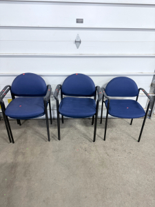 (5) Blue & Black Office Chairs