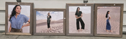 (4) Fancy Wood Picture Frames w/ Glass - 20" x 24"