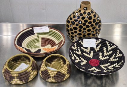 Large Box Full of Hand-Crafted Decor Pieces (Made in Rwanda & Haiti)
