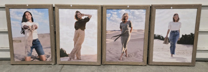 (4) Large Fancy Wood Picture Frames w/ Glass - 24" x 32&frac12;"