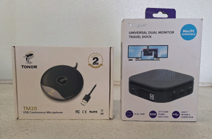 (1) Tonor TM20 USB Conference Microphone & (1) Targus Universal Dual Monitor Dock