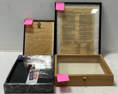 (1) Framed Replica of &ldquo;The Unites States Constitution&rdquo; (1) Frames Replica of &ldquo;The Gettysburg Address&rdquo; (2) Shadow Boxes