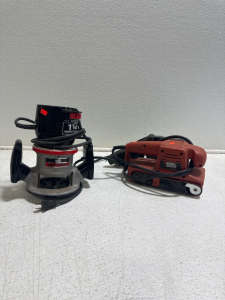 (1) Sears Craftsman Model 315.17460 - 1 HP / 6.5 AMP Double Insulated Router & (1) Black & Decker Chorded Sander