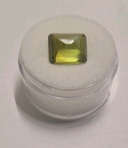 (1) 8.5ct Emerald Cut Green Tourmaline W/COA Card