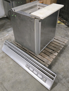 Silver King Commercial Stainless Steel Refrigerator or Freezer w/ Prep Table - 36"H x 27"W x 27&frac34;"D & Wall Mounted Backplate Thermometer - 53&frac12;" x 10&frac12;"