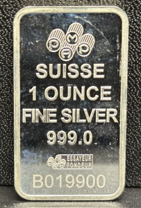 PAMP Suisse Lady Fortuna 1 Ounce Silver Bullion Bar, Serial B019900