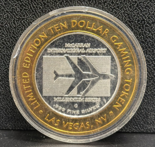 Limited Edition McCarran Airport Ten Dollar Gaming Token, Millennium Series