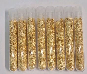 (8) Small Bottles Of Gold Flake / Leaf Gold