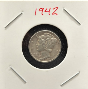 1942 Mercury Dime, United States Coin, Silver Composition