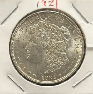 1921 Morgan Silver Dollar, 90% Silver, Lady Liberty, Eagle Design