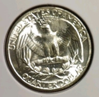 1941 MS65 Mint Error Gem Silver Quarter - 2