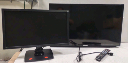 (1) 20"x 1' VeiwSonic Computer Monitor & (1) 29"x 17&frac12;" Samsung Flat Screen TV