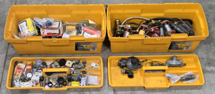 (2) Toolboxes w/ Assorted Electrical & Gas Parts