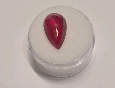 (1) 9.05ct Pear Cut Padpardscha Pink Sapphire W/COA Card