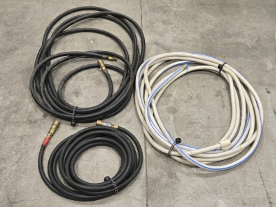 (2) Heavy Duty Hoses w/ Quick Release Fittings & (1) Water Hose