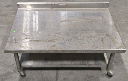 Baxter Large Stainless Rolling Table w/ Lower Shelf - 45"L x 30&frac14;"D x 18"H