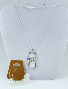 (2) Natural Stone Earrings & .925 Necklace