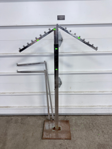 2-Way Clothing Display Rack - Sleek Retail Clothing Rack with Slant Arms for Garment Display (48"-72"H 3" Increments)