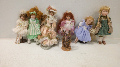 6) Assorted Brand Porcelain Dolls and More