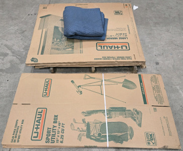 (5) UHAUL Sport Utility Boxes - 15" x 15" x 48" - 6.25 CU FT , (5) UHAUL Large Mirror/Picture Boxes - 48&frac14;" x 4 5/16" x 32 11/16" - 3.9 CU FT , Large Moving Blanket 67" x 76" / +$100 Combined Value!