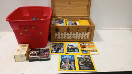 ~75 Vintage National Geographic Issues and Collectible VHS Tapes