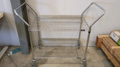 Rolling Wire Frame Cart Chrome Plated 49x30x24