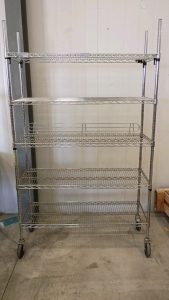 Rolling Shelf Wire Rack Chrome Plated 47x80x18