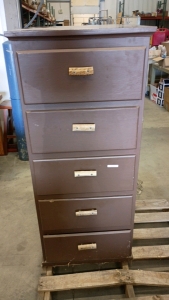 Wood Cabinet, Floor Garage Storage 5 Drawer 24x22x50
