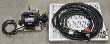 Haight M4C17DH102D Pump , Industrial Heavy Duty Hose w/ Quick Release Fitting , (3) Aluminum Floor Racks - 21" x 24"