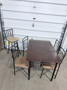 (1) Bar Stool Chair 47&rdquo;T x15&rdquo;W & (1) Dining Table With 4 Chairs 46&rdquo; L x 32&rdquo; W x 30.5&rdquo; T