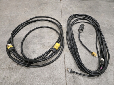 (1) Twist Lock Heavy Duty Extension Cable, (1) Long 3-Prong Grounded Heavy Duty Extension Cable, (1) Adapter Cable
