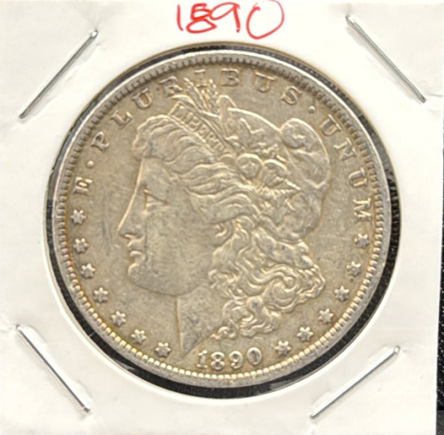 1890 Morgan Silver Dollar, United States Mint, 90% Silver, Lady Liberty Design