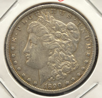 1890 Morgan Silver Dollar, United States Mint, 90% Silver, Lady Liberty Design - 3