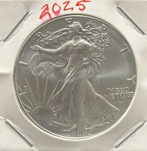 2025 American Silver Eagle Coin, 1 oz Fine Silver, $1 Face Value