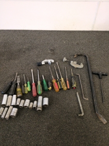 Assortment of Screwdrivers and Sockets