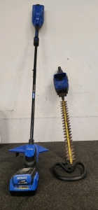 Kobalt Lot! -Including Battery Opperated Weed Eater, Hedge Trimmer, And Battery Charger.