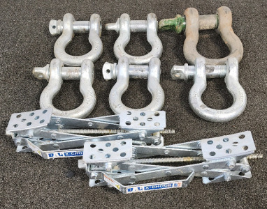 (6) Campbell Screw Pin Anchor Shackles And (2) BAL X-Chock Tire Locking Chocks (Model 28010)