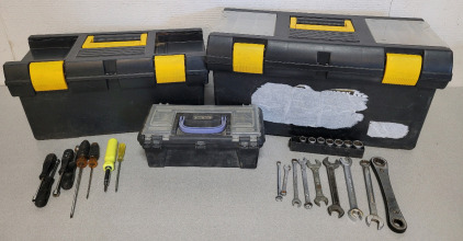 Tool Boxes, Wrenches, And Screw Drivers