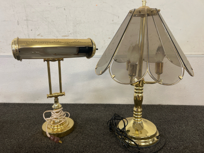 Brass Lamp With Working Light Bulbs