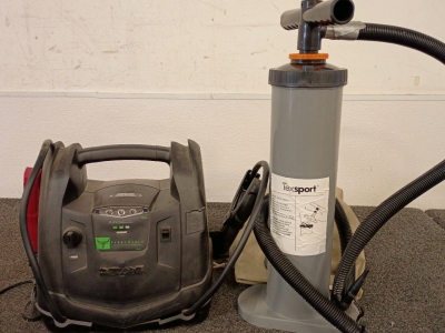 Schumacher FR01241 12V Jump Starter And DC Power Source Along With A Texsport Air Pump