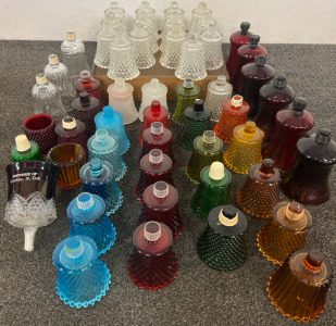 51 Pieces Vintage Diamond Point And Hobnail Glass Peg Candle Votive Holders