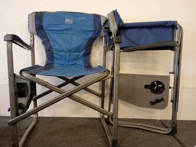 Timber Ridge Portable Folding Directors Chair With Side Table And Cup Holder Set Of 2