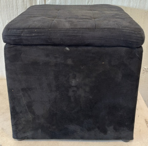Small Black Ottoman / 15&rdquo; L x 15&rdquo; W x 14&rdquo;H
